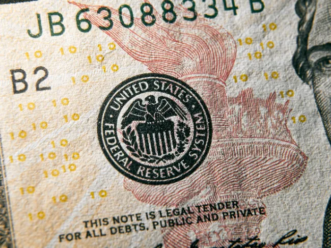 Federal Reserve seal on USD